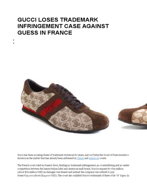 gucci and guess trademark infringement case|Gucci trademark lawsuit.